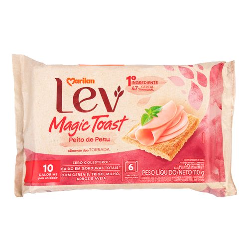 Torrada Integral Peito de Peru Marilan Lev Magic Toast Pacote 110g 6 Unidades