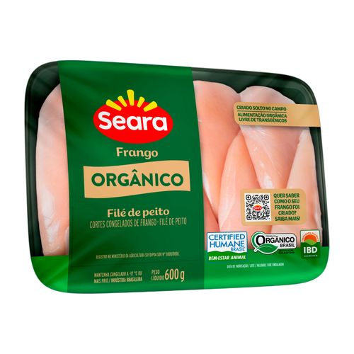 Filé de Peito Congelado Orgânico Seara Bandeja 600g