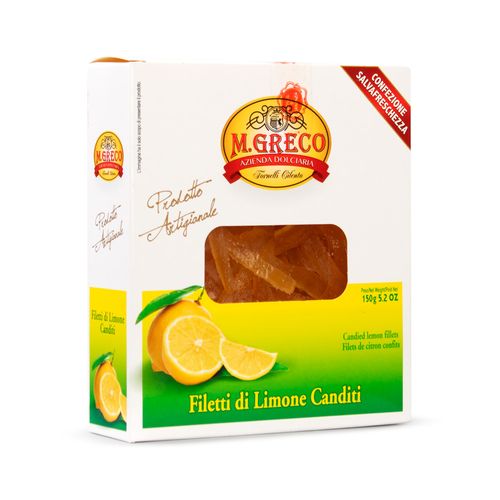 Tiras Cristalizadas Italianas de Limão M.Greco 150g