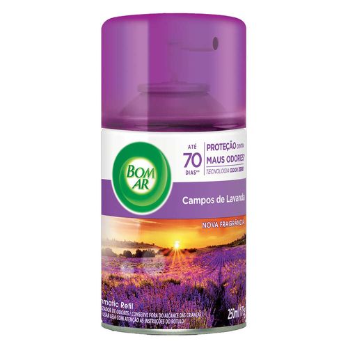 Aromatizador Bom Ar Spray Automático Freshmatic Campos de Lavanda Refil 250ml