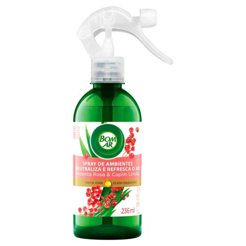 Odorizador de Ar Pimenta Rosa e Capim Limão Bom Ar Spray 236ml