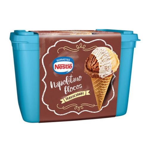 Sorvete Nestlé Napolitano Flocos Tradicional 1,5L