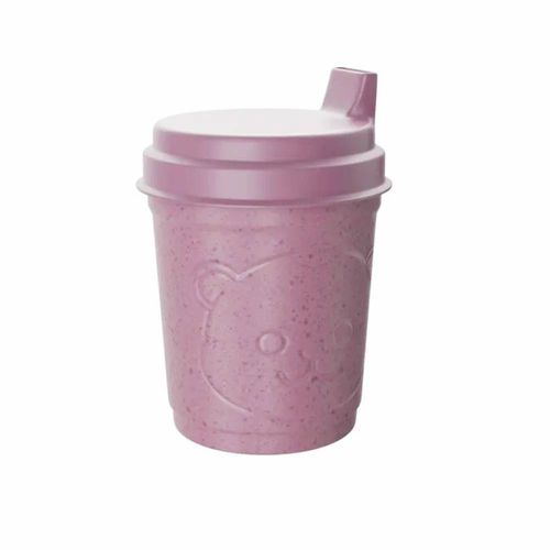 Copo de Bambu e PP com Tampa Baby Bear Rosa Lyor 400ml