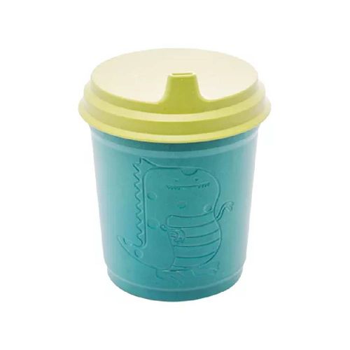 Copo de Bambu e PP com Tampa Baby Dino Verde Lyor 450ml