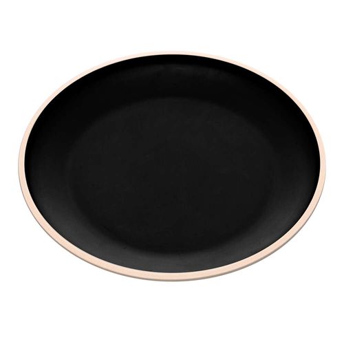 Prato Raso de Melamina Class Preto 27cm