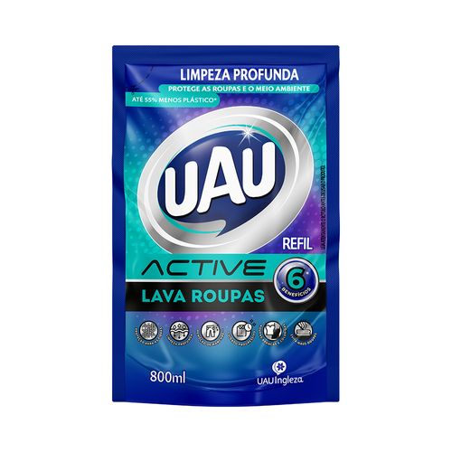 Lava Roupas Líquido Uau Active Refil 800ml