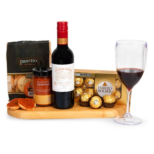 Cesta Vinho e Antepasto
