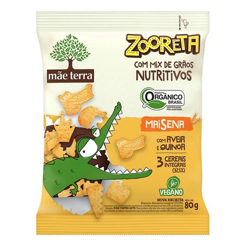 Biscoito Orgânico Infantil  Mãe Terra Zooreta Maisena com Aveia e Quinoa 80 g