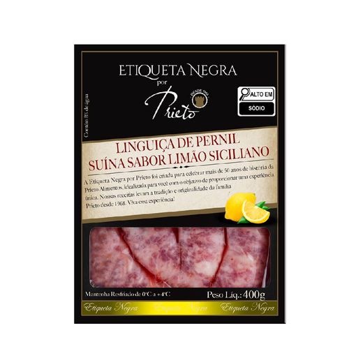 Linguiça Limão Siciliano Etiqueta Negra 400g