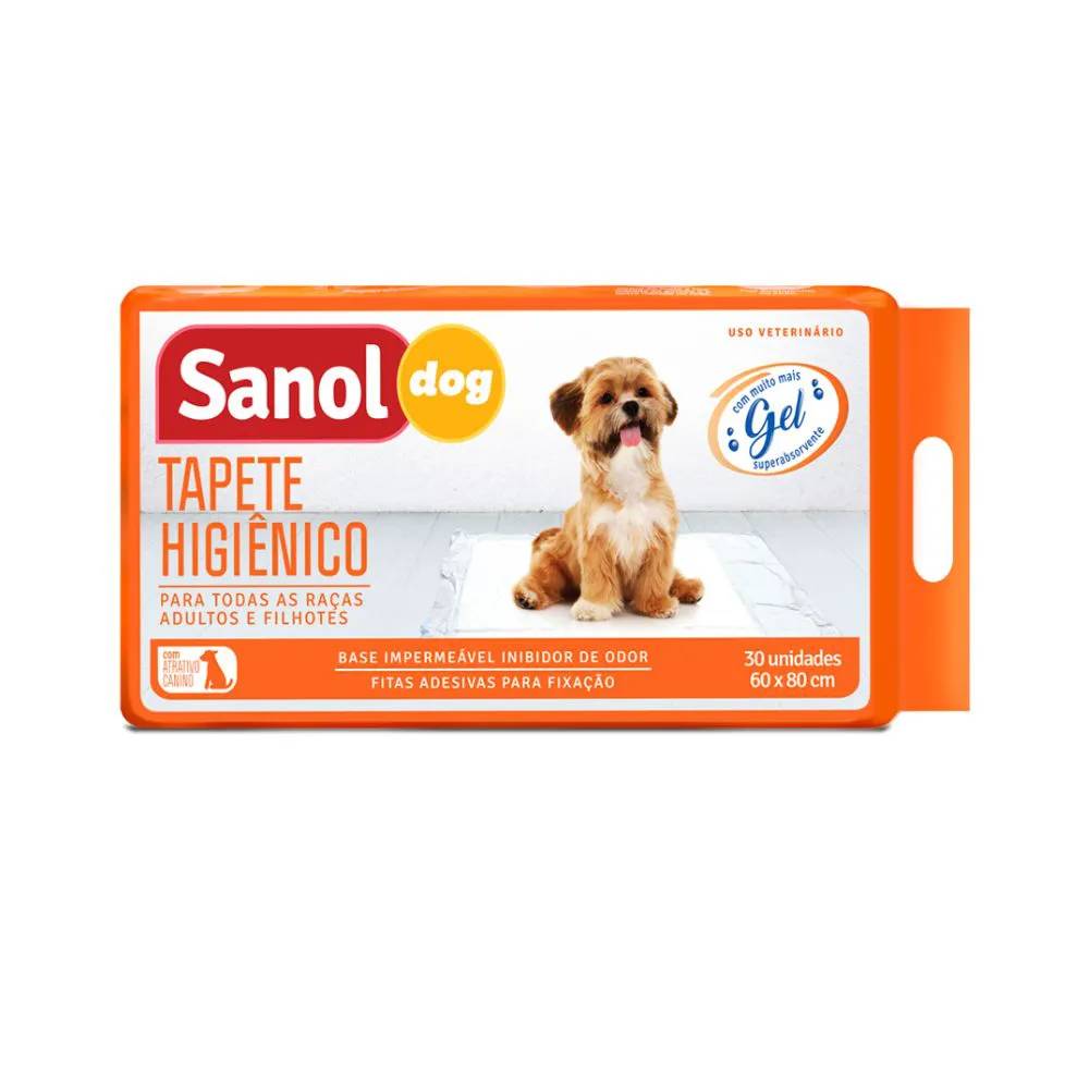 Tapete Higiênico Sanol Dog 30 Unidades 80x60cm