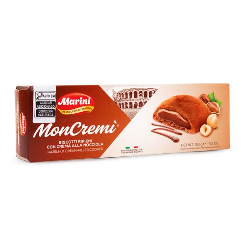 Biscoito Italiano com Creme de Avelã Moncremi Marini 150g
