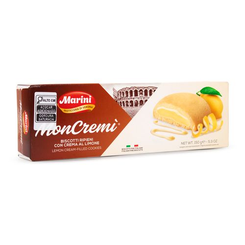Biscoito Italiano com Creme de Limão Siciliano Moncremi Marini 150g