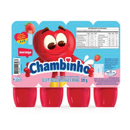 Petit Suisse Nestlé Chambinho Morango Bandeja 320g