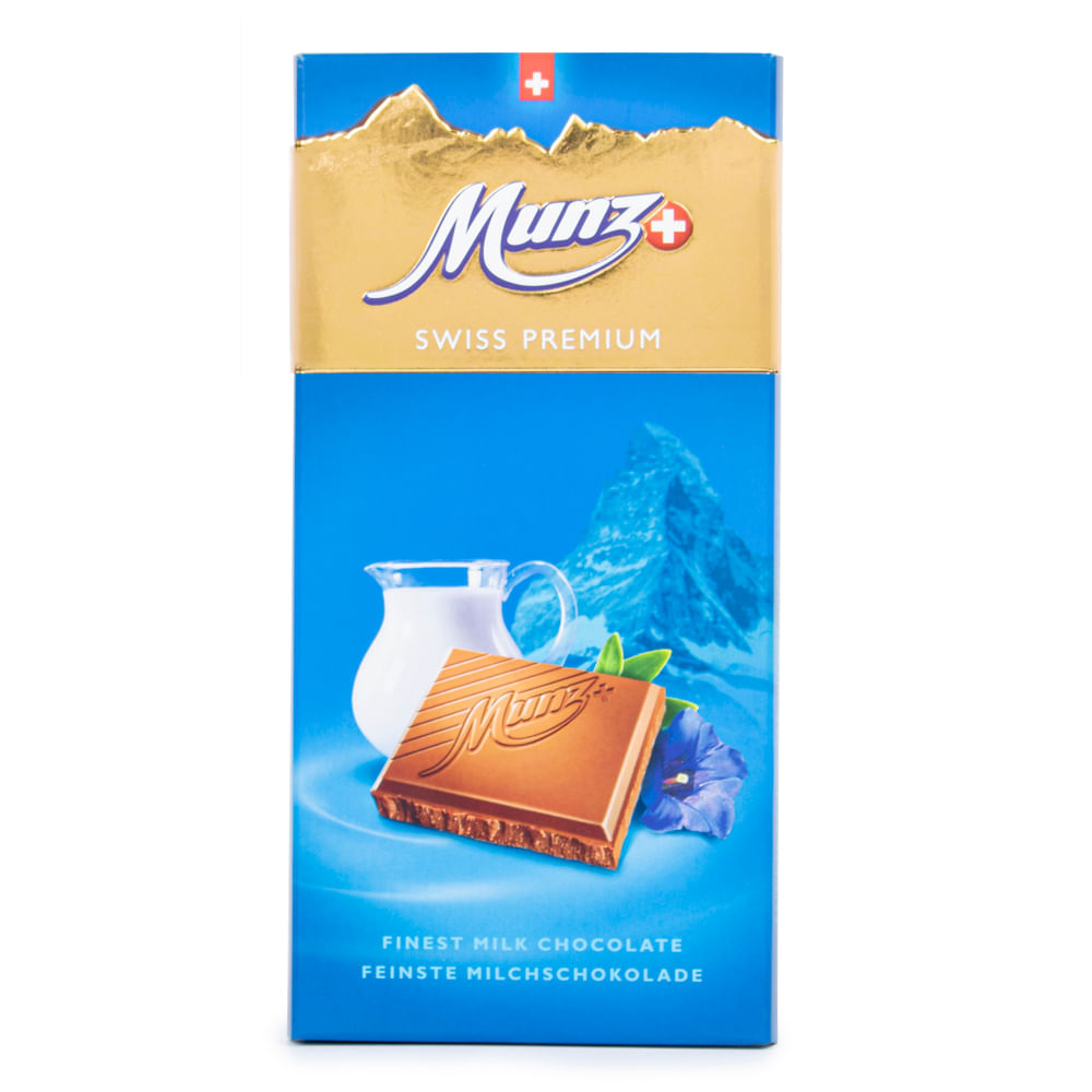 Barra de Chocolate Suíço Ao Leite Munz 100g