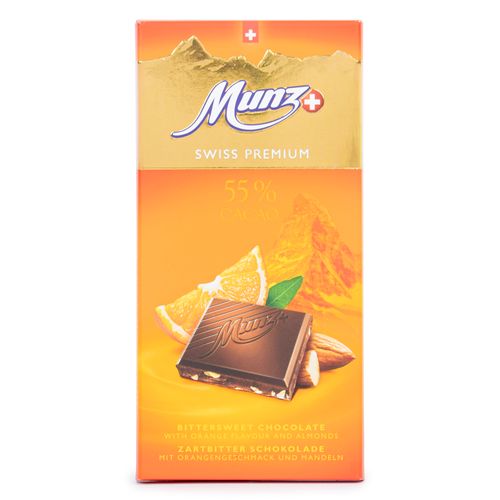 Barra de Chocolate Amargo com Laranja Munz 100g