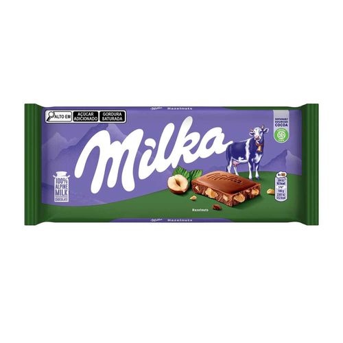 Chocolate ao Leite  Suíço com Avelãs Milka 100g