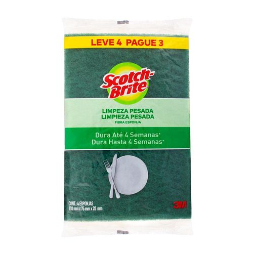 Esponja Para Louça Scotch Brite Limpeza Pesada Leve 4 Pague 3