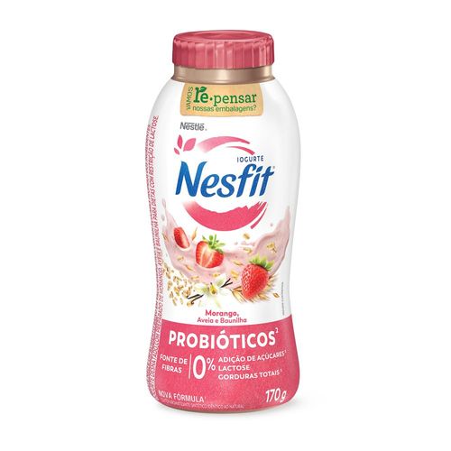 Iogurte Desnatado Triplo Zero Nesfit Morango, Aveia e Baunilha 170g