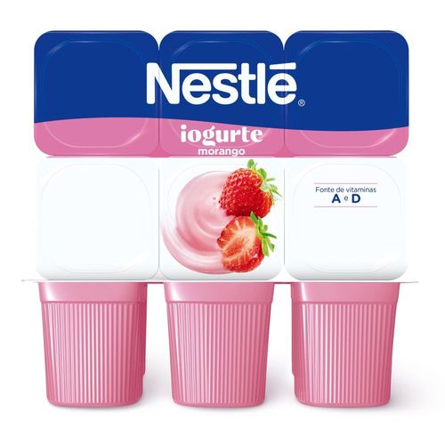 Iogurte de Morango Nestlé Bandeja com 6 Unidades 510g