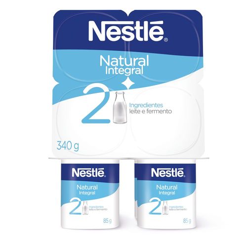 Iogurte Integral Natural Nestlé Bandeja 340g 4 Unidades