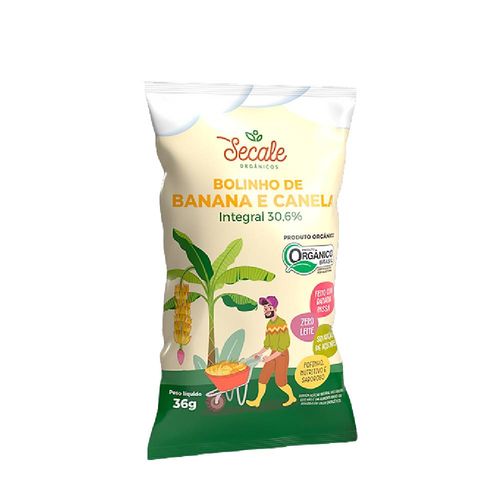 Bolinho Orgânico Sem Açúcar Banana e Canela Secale 36g