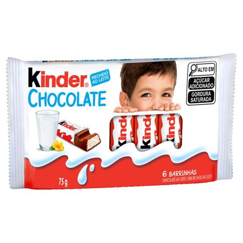 Kinder Chocolate ao Leite 6 unidades 75g