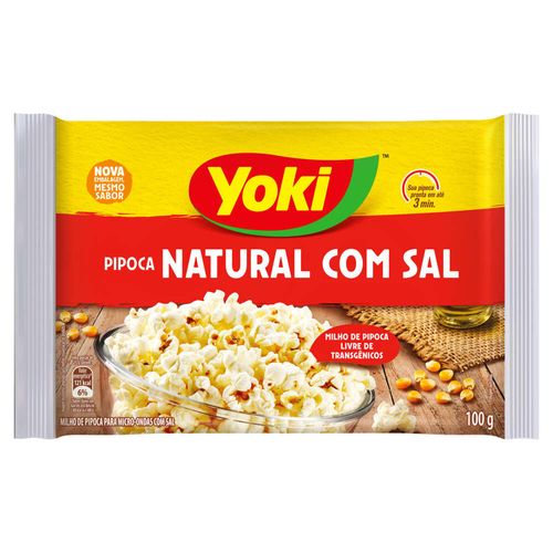 Pipoca para Microondas Yoki Natural com Sal 100g