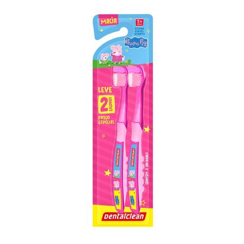 Escova Dental Infantil Peppa Pig Dentalclean 2 Unidades
