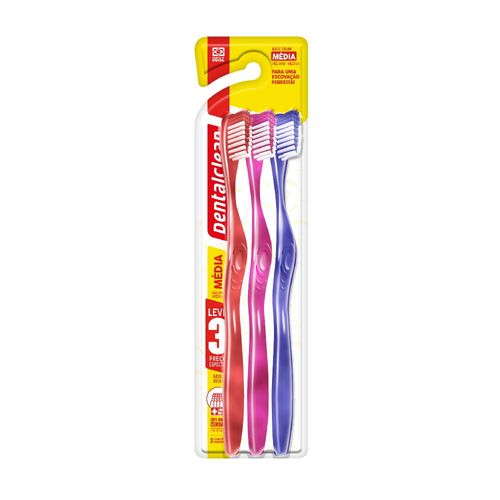 Escova Dental Basic Color Dentalclean 3 Unidades