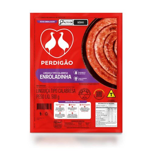 Linguiça Tipo Calabresa Enroladinha Perdigão A Vácuo 500g