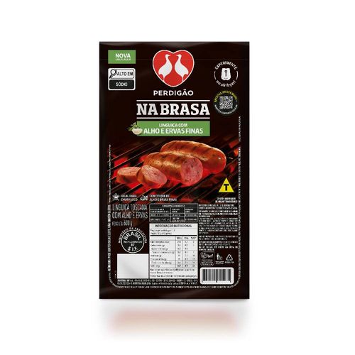Linguiça Toscana Perdigão Na Brasa Com Alho E Ervas Pacote 600g