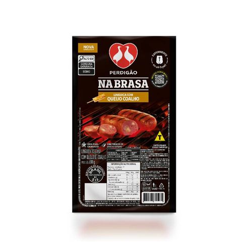 Linguiça Toscana Perdigão Na Brasa Com Queijo Coalho Pacote 600g