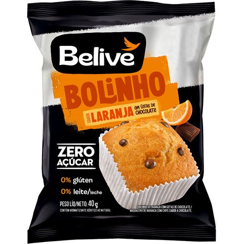 Bolinho Belive Laranja com Gotas de Chocolate Zero 40g