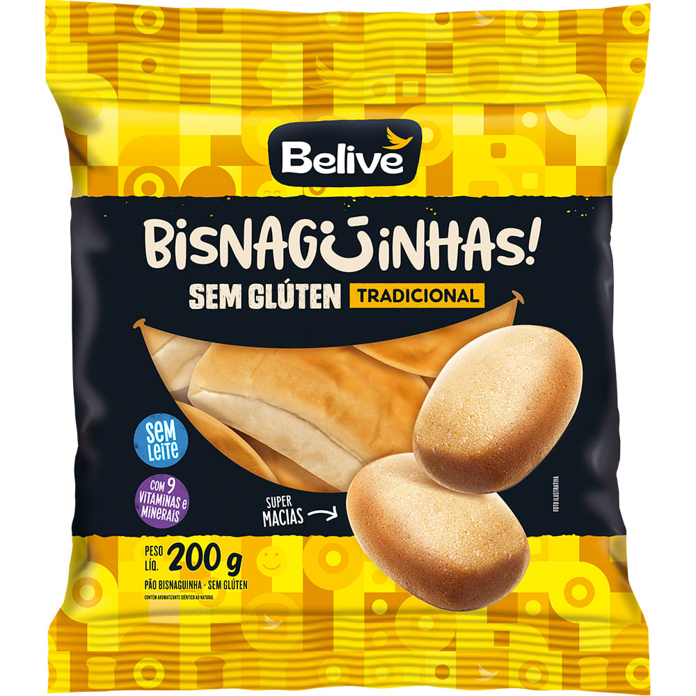Bisnaguinha Belive Tradicional Sem Glúten 200g