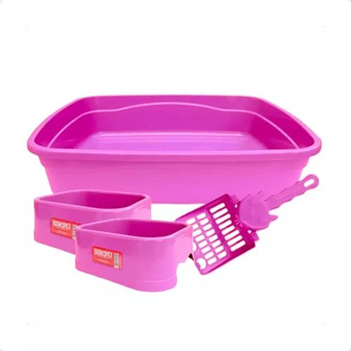Kit Banheiro Higiênico para Gatos Cores Sortidas 4 Peças Gift4Pet