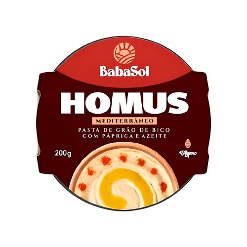 Pasta Homus Vegana com Páprica e Azeite Baba Sol 200g