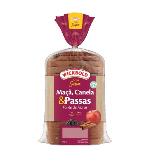 Pão De Fôrma Integral Wickbold Maçã, Canela & Passas 450g
