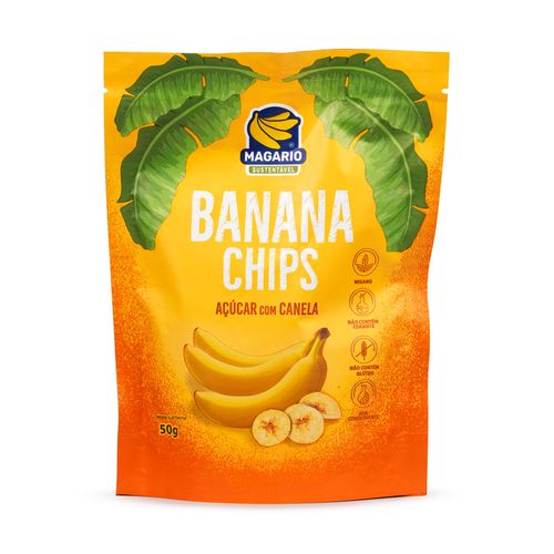 Chips Banana Açúcar Canela Magario 50g