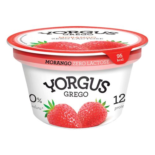 Iogurte Desnatado Yorgus Grego Morango Zero Lactose 130g
