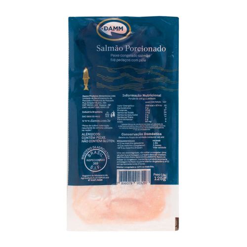 Peixe Filé de Salmão Damm Pedaço 125g