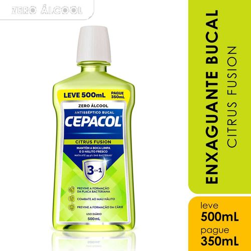 Enxaguante Bucal Cepacol Citrus Leve 500ml Pague 350ml