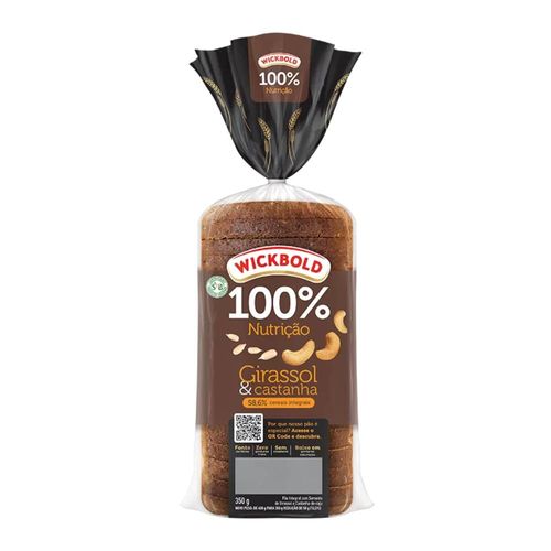 Pão De Fôrma Integral Wickbold Grão Sabor Girassol E Castanha 350g