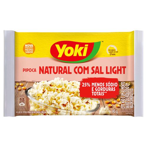 Pipoca para Microondas Yoki Natural Com Sal 90g