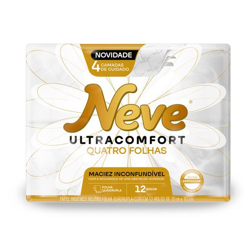 Papel Higiênico Neve Folha Quadrupla 12 Unidades