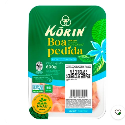 Filé de Coxa Sem Pele Congelado Korin 600g