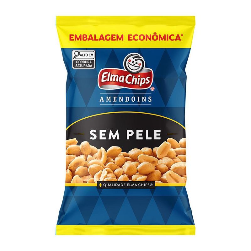 Amendoim-Frito-Salgado-sem-Pele-Elma-Chips-Pacote-400g-Embalagem-Economica