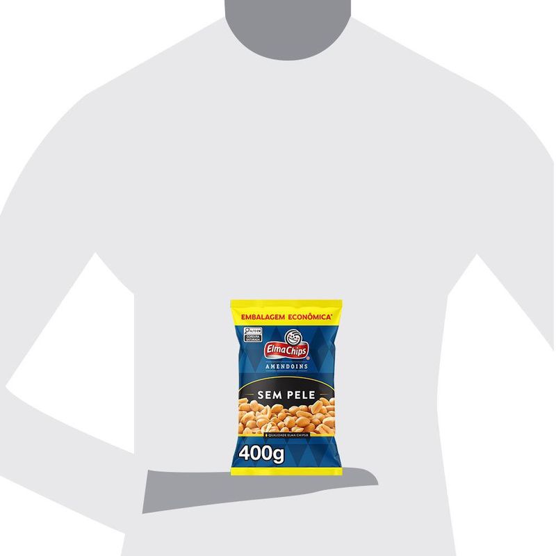 Amendoim-Frito-Salgado-sem-Pele-Elma-Chips-Pacote-400g-Embalagem-Economica