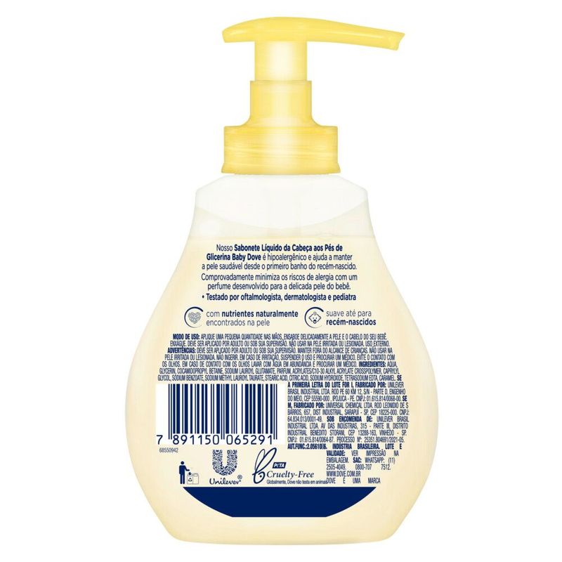 Sabonete-Liquido-Infantil-Dove-Baby-Hidratacao-Glicerinada-Pump-200ml