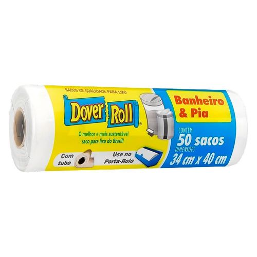 Saco para Lixo Dover Roll Banheiro e Pia 50 Unidades