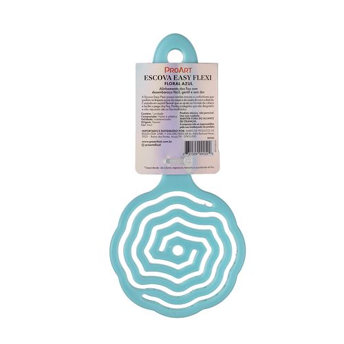 Escova de Cabelo Floral Easy Flexi Azul Proart
